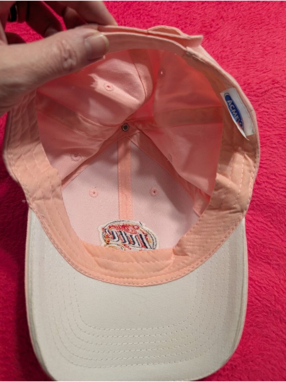 Miller Lite Beer Hat Women's Light Pink Embroidered Mom Cap Strapback ACME - Picture 3 of 5